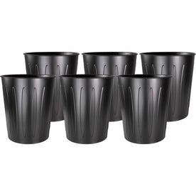 Genuine Joe Fire-Safe Trash Can: 6 gal Capacity Sturdy Metal Steel Black - Carton - Waste Containers & Lids