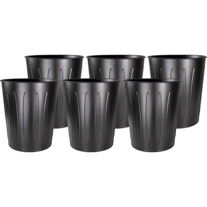 Genuine Joe Fire-Safe Trash Can: 6 gal Capacity Sturdy Metal Steel Black - Carton - Waste Containers & Lids