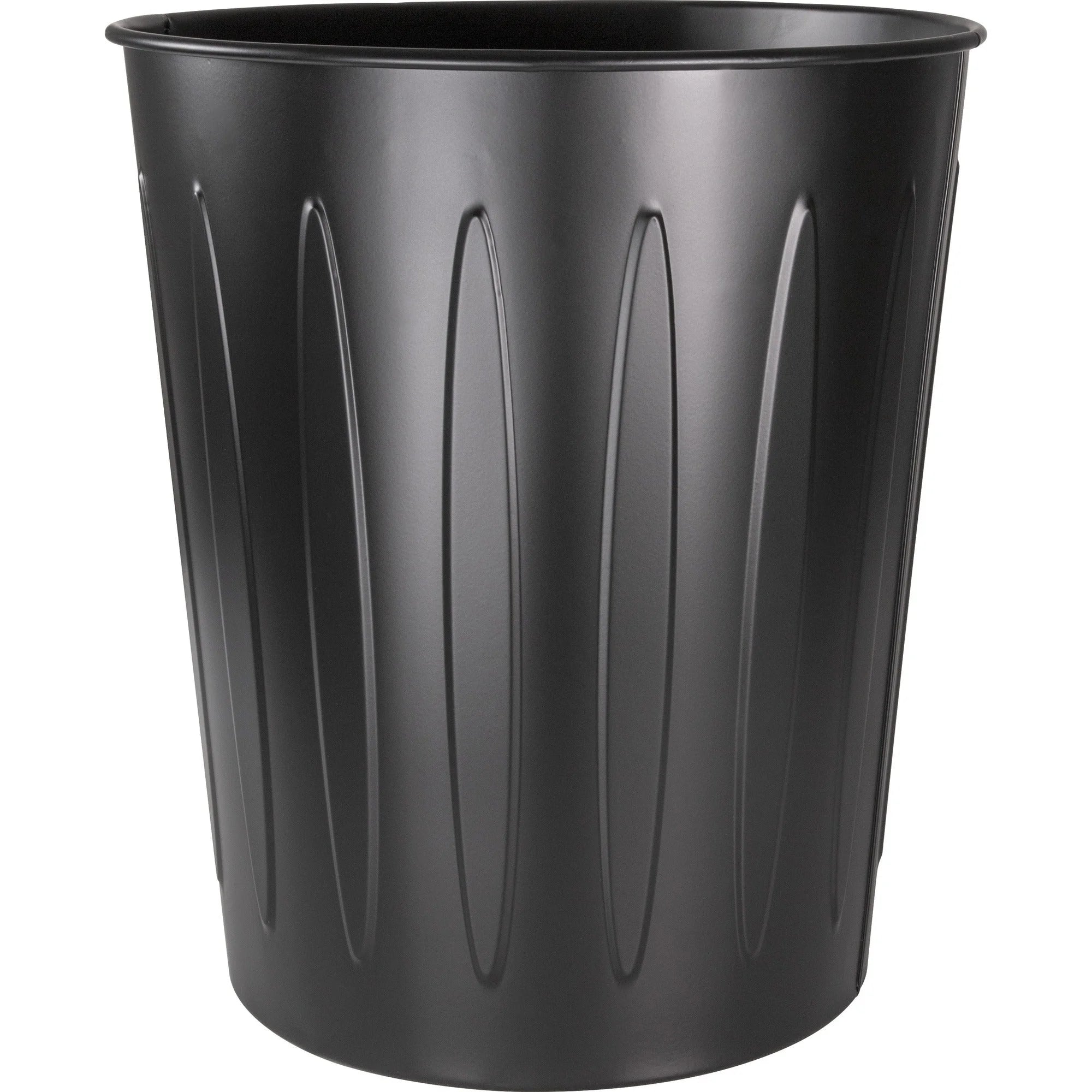 Genuine Joe Fire-Safe Trash Can: 6-Gallon Metal Bin - Waste Containers & Lids