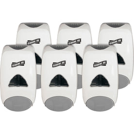 Genuine Joe Foam Soap Dispenser: 1250ml Capacity Manual Refillable - White - Skin Care Dispensers & Refills