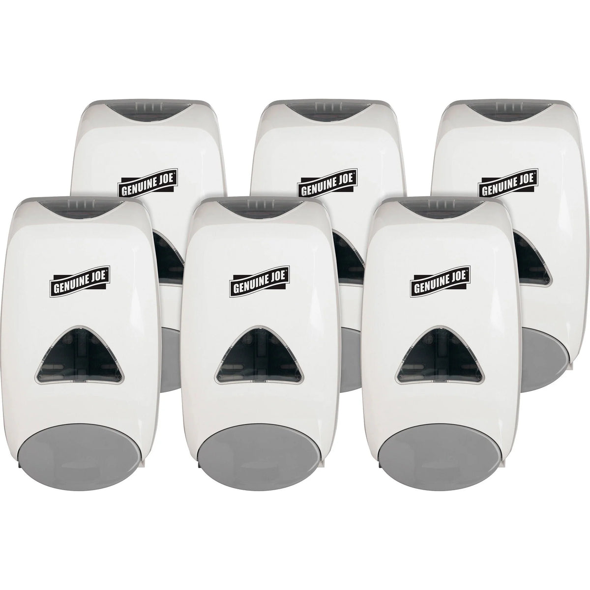 Genuine Joe Foam Soap Dispenser: 1250ml Capacity Manual Refillable - White - Skin Care Dispensers & Refills