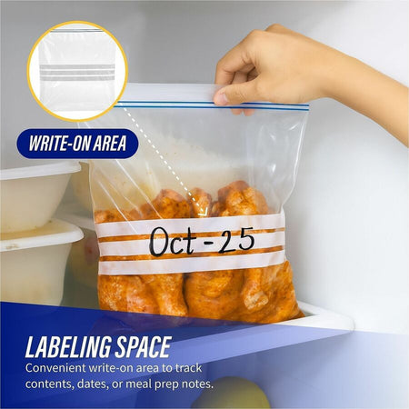 Genuine Joe Food Storage Bags - 1 gal Capacity - 11’’ Length x 10.56’’ Width 1.75 mil (44 Micron) Thickness - Zipper