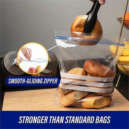 Genuine Joe Food Storage Bags - 1 gal Capacity - 11’’ Length x 10.56’’ Width 1.75 mil (44 Micron) Thickness - Zipper