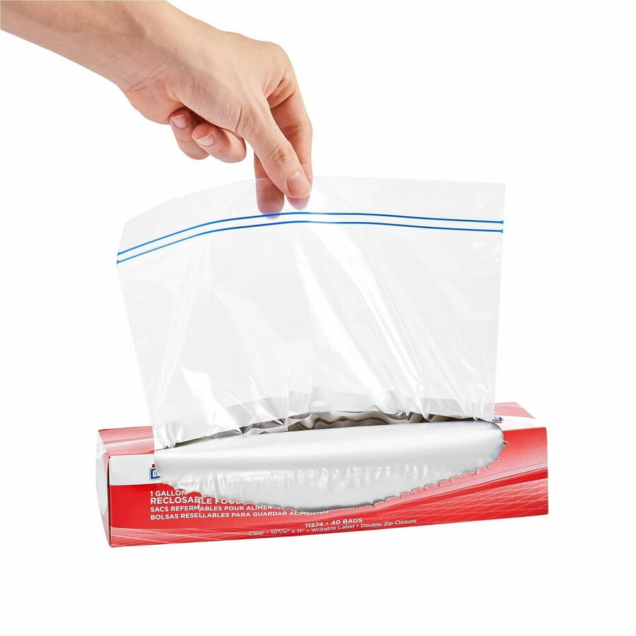 Genuine Joe Food Storage Bags - 1 gal Capacity - 11’’ Length x 10.56’’ Width 1.75 mil (44 Micron) Thickness - Zipper