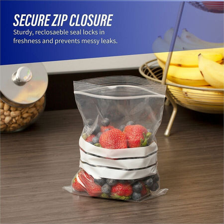 Genuine Joe Food Storage Bags - 1 quart Capacity - 8’’ Length x 7’’ Width 1.75 mil (44 Micron) Thickness - Clear