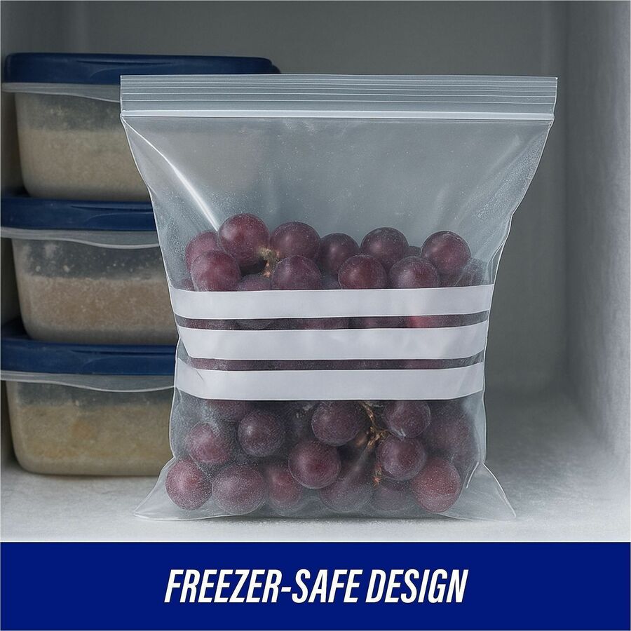 Genuine Joe Food Storage Bags - 1 quart Capacity - 8’’ Length x 7’’ Width 1.75 mil (44 Micron) Thickness - Clear