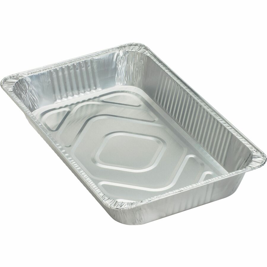 Genuine Joe Full-size Disposable Aluminum Pan - Cooking Serving - Silver - Body - 50 / Carton - Food Storage