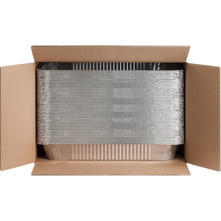 Genuine Joe Full-size Disposable Aluminum Pan - Cooking Serving - Silver - Body - 50 / Carton - Food Storage