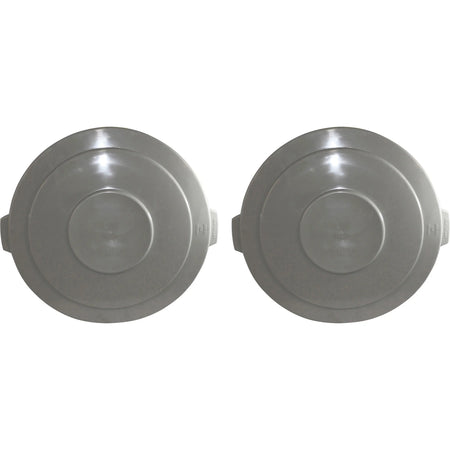 Genuine Joe Gator 55-Gallon Container Lid - Plastic - Gray - 2/Carton - Waste Containers & Lids