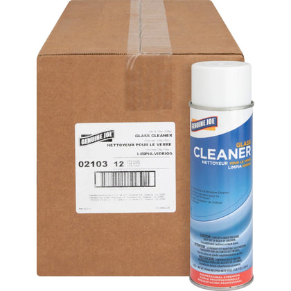 Genuine Joe Glass Cleaner Aerosol: Multi-Surface Ready-To-Use - 19 oz - Non-Streaking - Cleaners