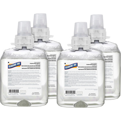 Genuine Joe Green Certified Soap Refill - Fragrance-free - 1.32 Quart - 4/Carton - Skin Care Dispensers & Refills