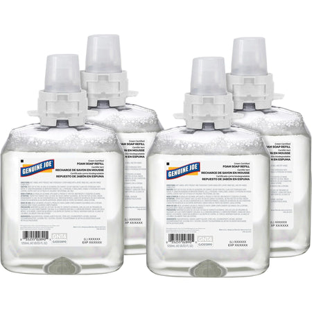 Genuine Joe Green Certified Soap Refill - Fragrance-free - 1.32 Quart - 4/Carton - Skin Care Dispensers & Refills