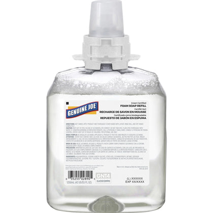 Genuine Joe Green Certified Soap Refill - Fragrance-free 1.32 Quart - Hand & Skin Care - Dispensers Refills