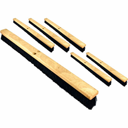 Genuine Joe Hardwood Block Broomhead - Tampico Fiber Bristle - 36’’ Length - Brooms & Sweepers