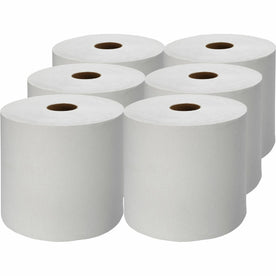 Genuine Joe Hardwound Roll Paper Towels - 1000 ft Length - White - 6/Carton
