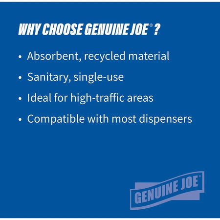 Genuine Joe Hardwound Roll Paper Towels - 12 Carton Pack