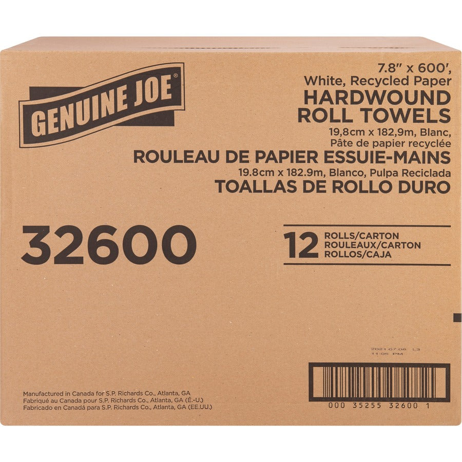 Genuine Joe Hardwound Roll Paper Towels - Front