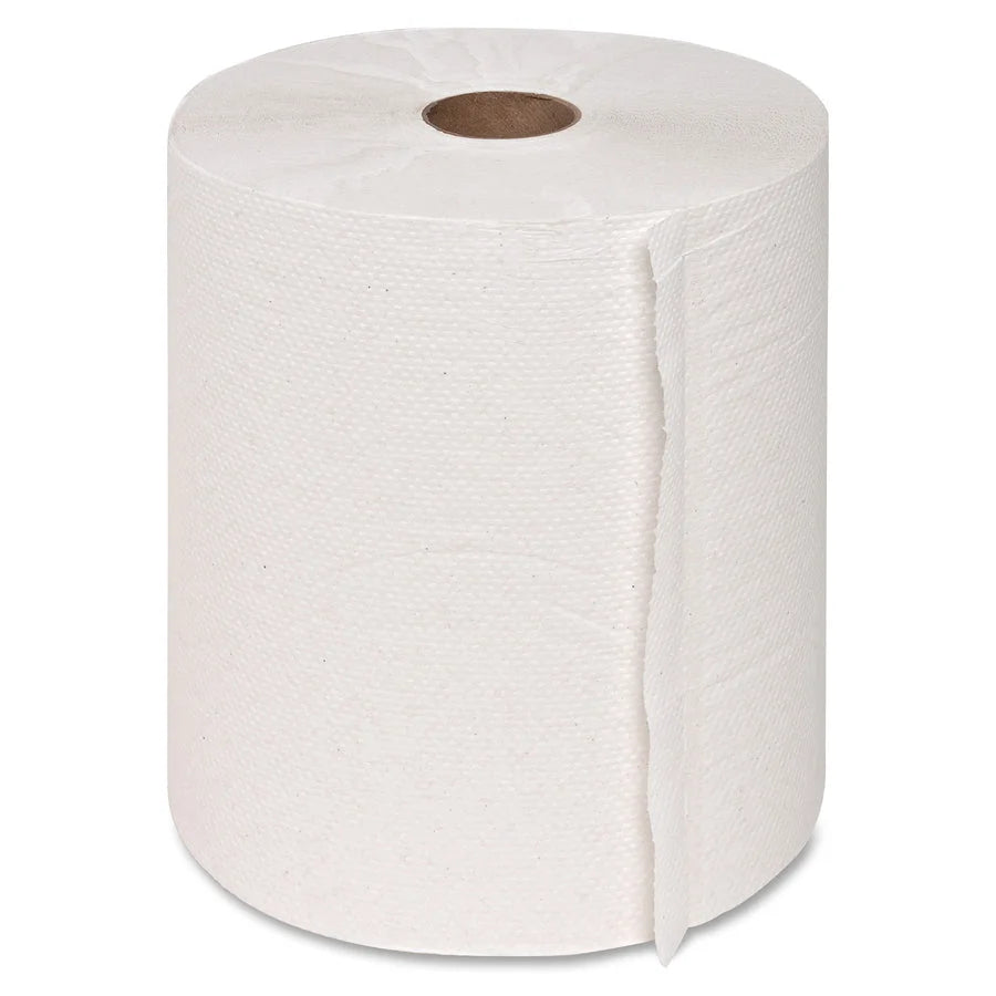 Genuine Joe Hardwound Roll Paper Towels - 7.90’’ x 800 ft - 2’’ Core - White - 6 / Carton