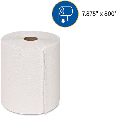 Genuine Joe Hardwound Roll Paper Towels - 7.90’’ x 800 ft - 2’’ Core - White - 6 / Carton