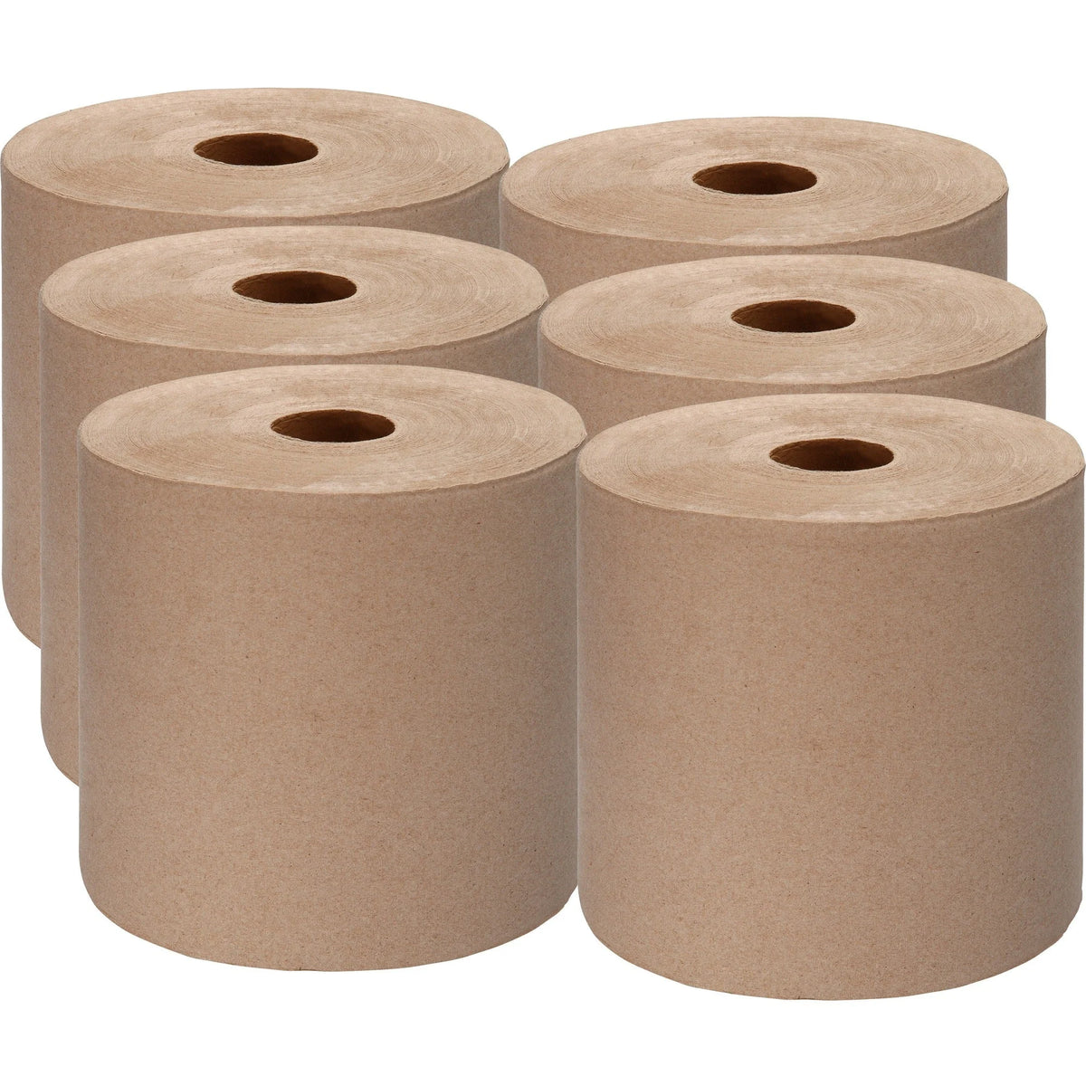 Genuine Joe Hardwound Roll Towels - Kraft 1000 ft - 6/Carton - Paper