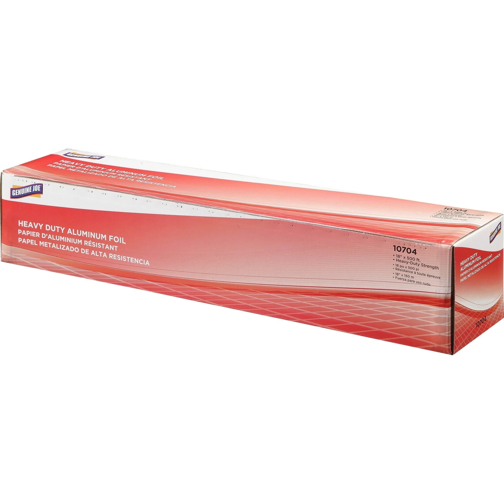 Genuine Joe Heavy-duty Aluminum Foil: 18’’ x 500 ft - Sturdy Pliable - Silver - Food Storage