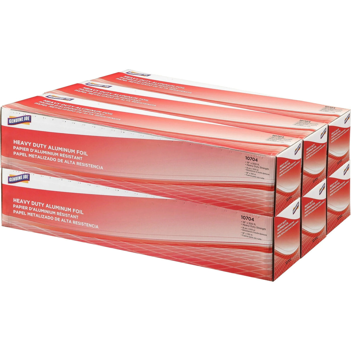 Genuine Joe Heavy-duty Aluminum Foil: 18’’ x 500 ft - Sturdy Pliable - Silver - Food Storage