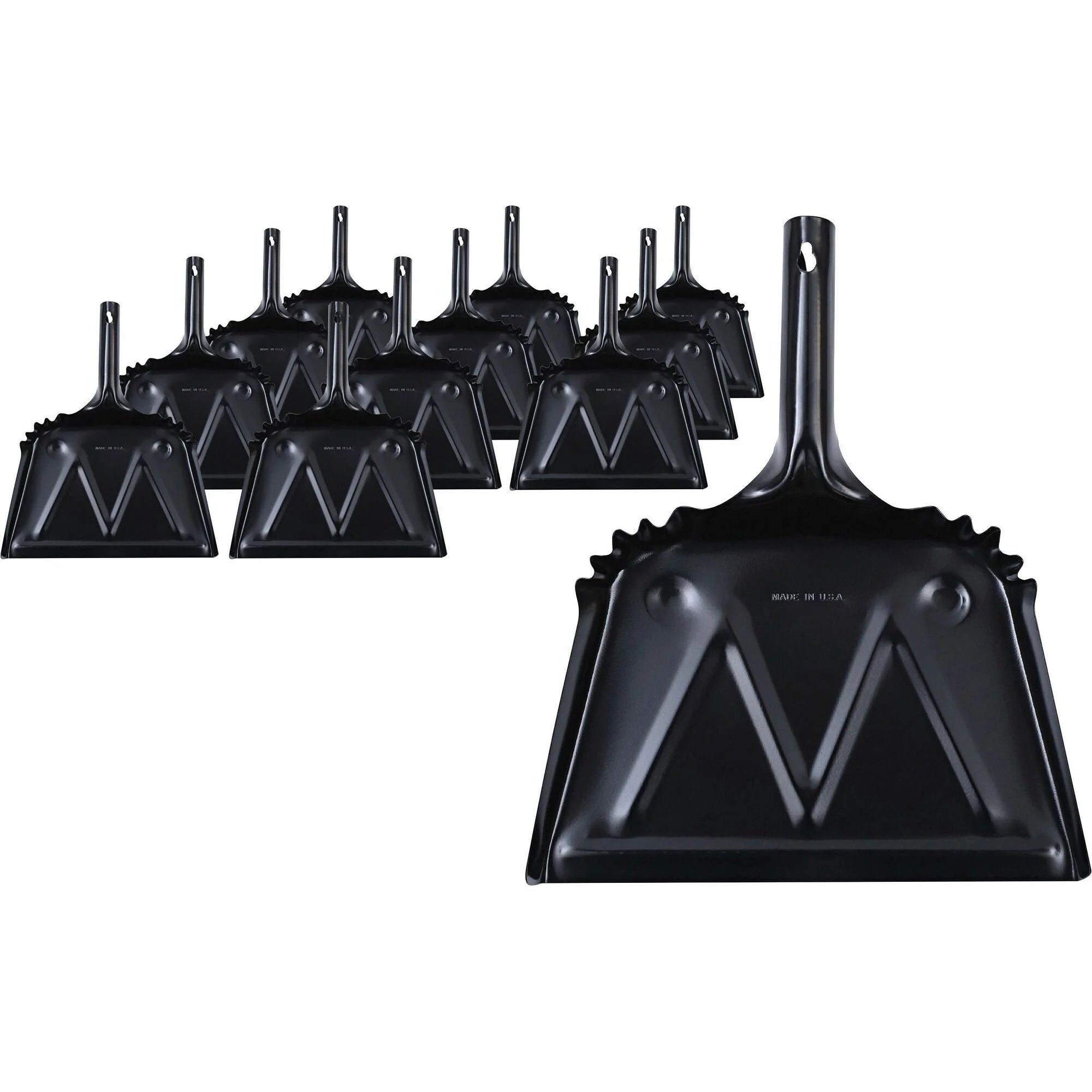 Genuine Joe Heavy-duty Metal Dustpan - 12’’ Wide Steel - Black - Dust Pans