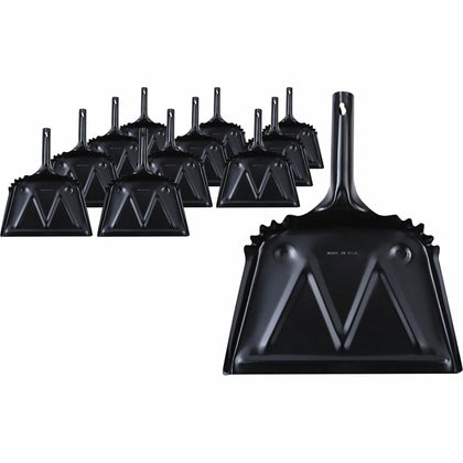Genuine Joe Heavy-duty Metal Dustpan - 12’’ Wide Steel - Black - Dust Pans