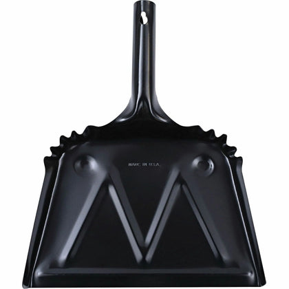 Genuine Joe Heavy-Duty Metal Dustpan - 12’’ Wide Steel Black - Dust Pans