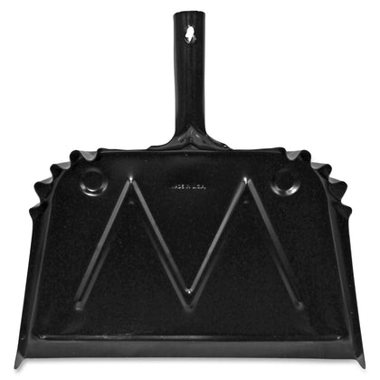 Genuine Joe Heavy-Duty Metal Dustpan - 16’’ Wide Steel - Black - Dust Pans