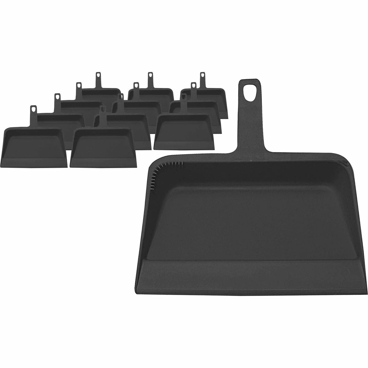 Genuine Joe Heavy-duty Plastic Dust Pan - 12’’ Wide - Black - Pans