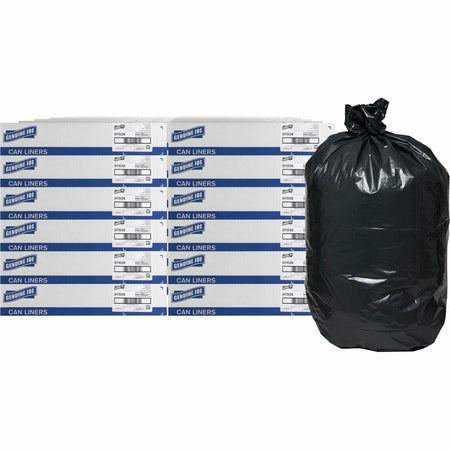 Genuine Joe Heavy-Duty Trash Can Liners - 60 gal Capacity - 56’’ Length - 50/Box - Bags &