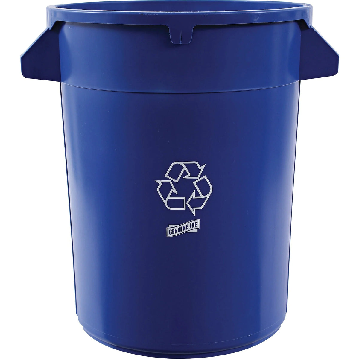 Genuine Joe Heavy-Duty Trash Container - 32 gal Capacity - Blue - Waste Containers & Lids