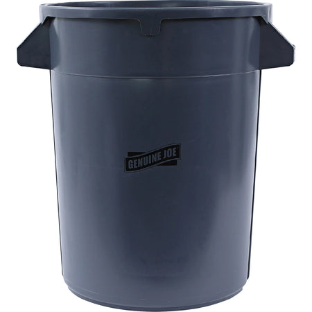 Genuine Joe Heavy-Duty Trash Container - 32 gal - Gray - 6/Carton - Waste Containers & Lids