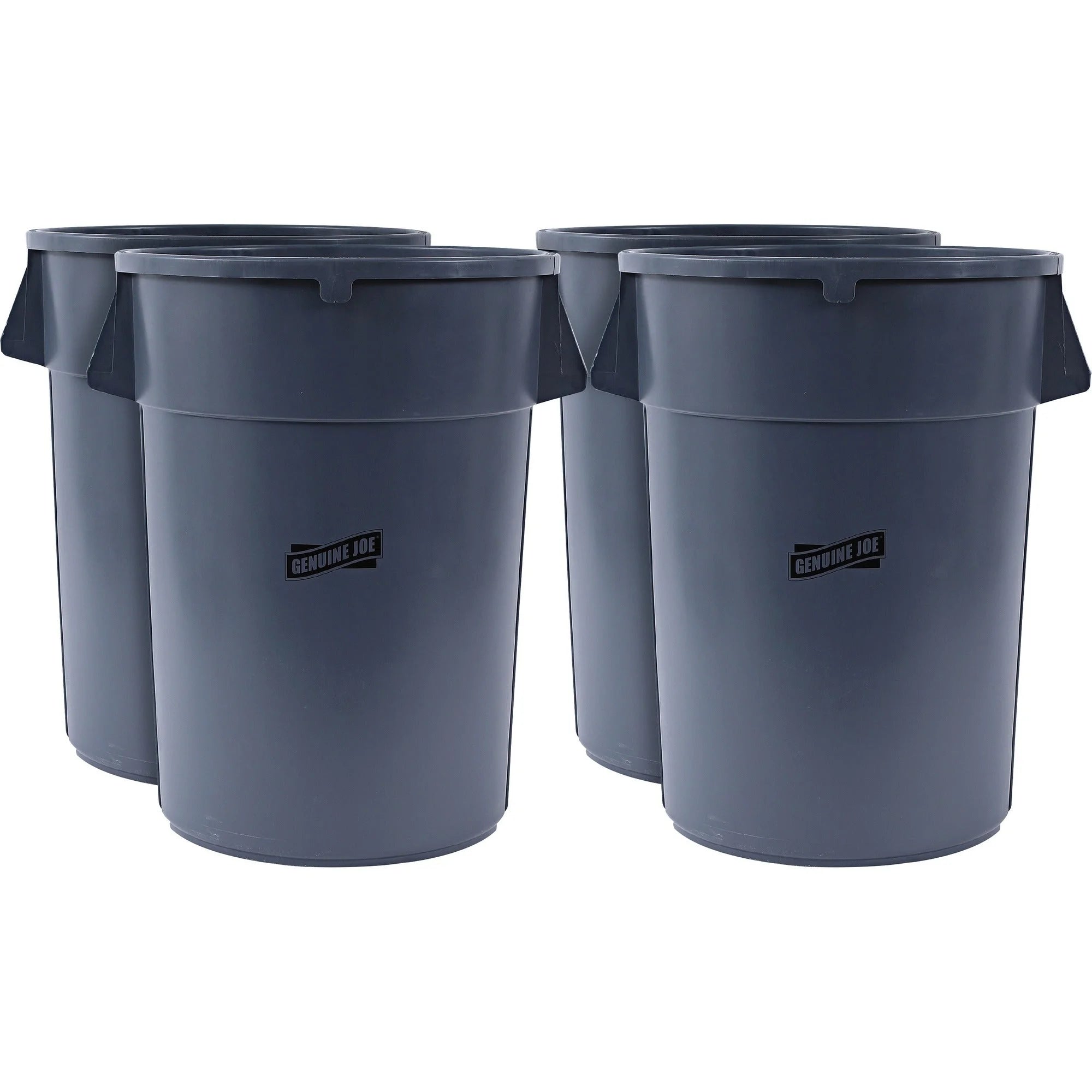 Genuine Joe Heavy-duty Trash Container: 44 gal Capacity Gray - 4/Carton - Waste Containers & Lids