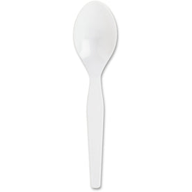 Genuine Joe Heavyweight Disposable Spoons - Convenient Pack of 1000 White - Cutlery
