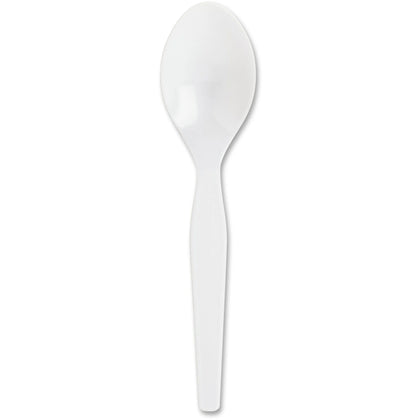 Genuine Joe Heavyweight Disposable Spoons - Convenient Pack of 1000 White - Cutlery