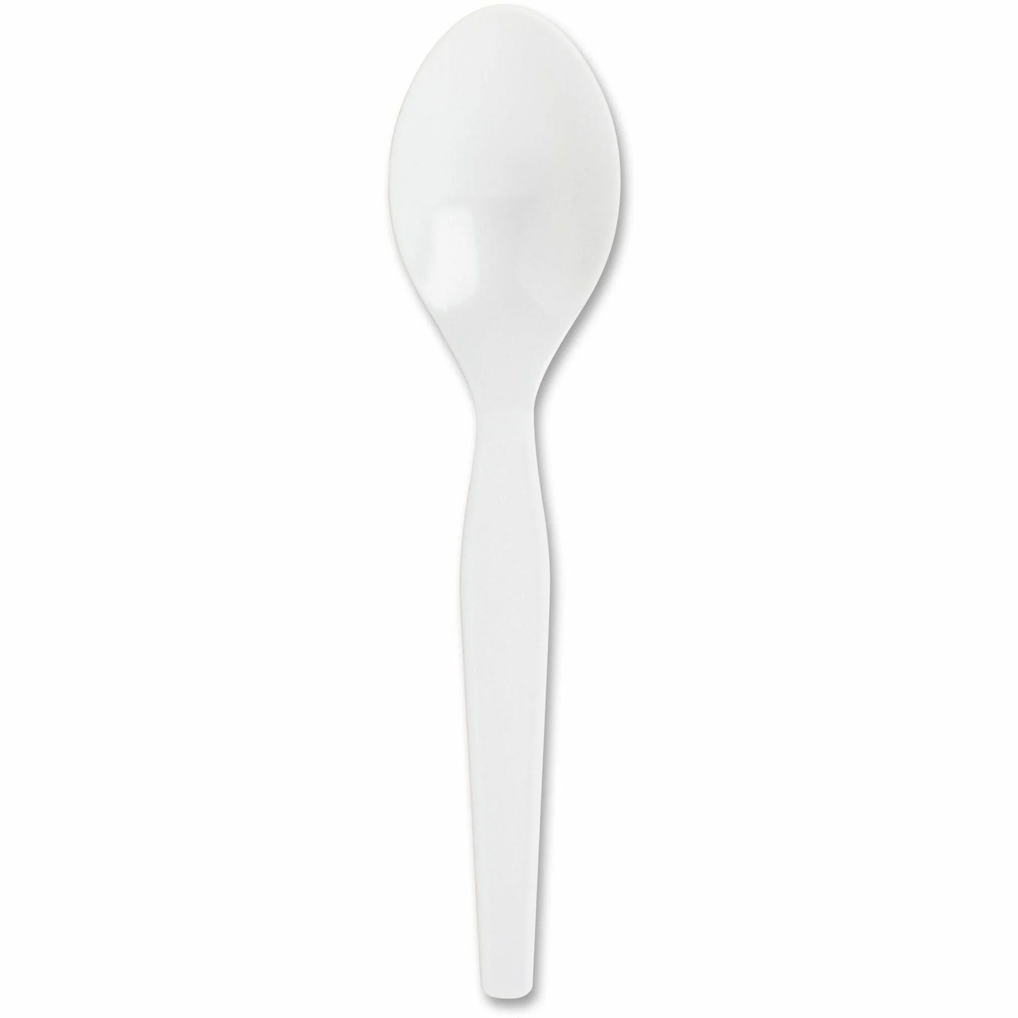 Genuine Joe Heavyweight Disposable Spoons - White - 100/Box - Cutlery