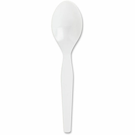 Genuine Joe Heavyweight Disposable Spoons - White - 100/Box - Cutlery