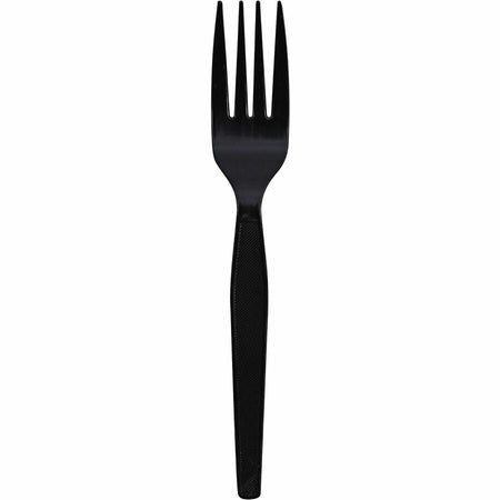 Genuine Joe Heavyweight Fork - 1 Piece(s) - x - Disposable - Textured - Black - 1000 / Carton - Cutlery