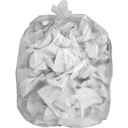Genuine Joe High-Density Can Liners - 33 gal Capacity - Clear - 500/Carton - Trash Bags &