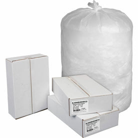 Genuine Joe High-Density Can Liners: 45 gal 46’’x40’’ 0.43 mil - Natural Resin - Office Waste - 250/Carton - Trash Bags
