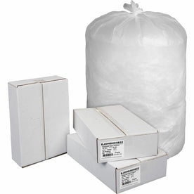 Genuine Joe High-Density Can Liners: 45 gal 46’’x40’’ 0.71 mil - Natural Resin - Office Waste - 200/Carton - Trash Bags