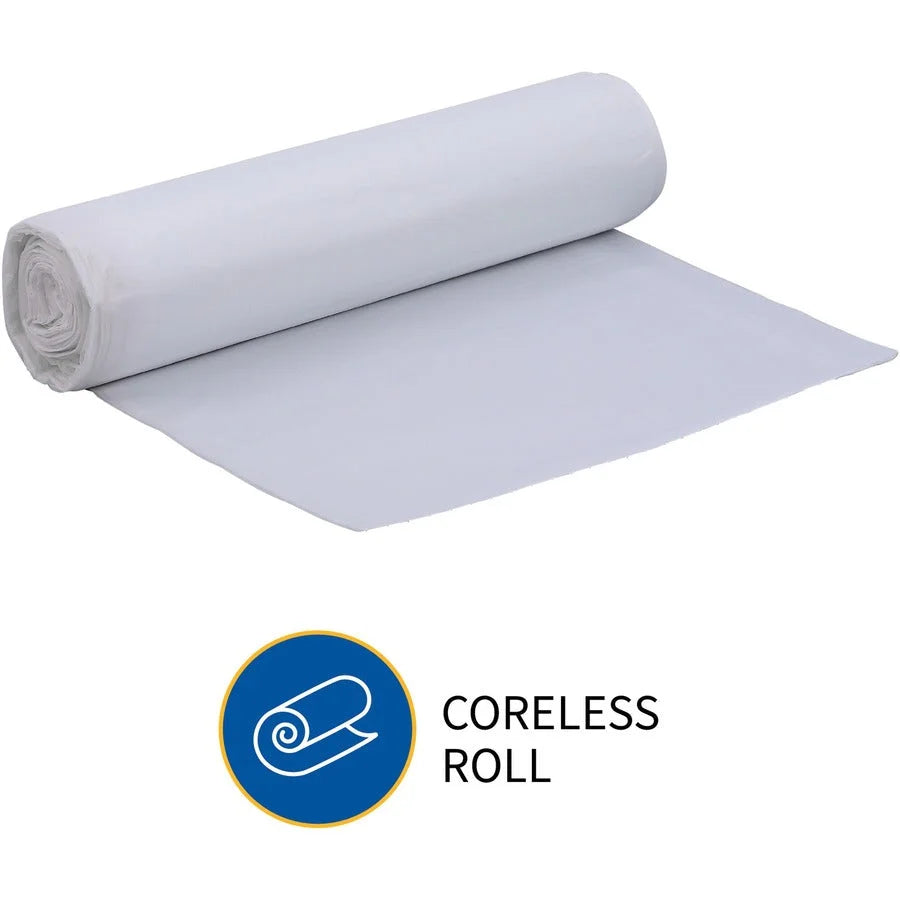 Genuine Joe High-Density Can Liners: 56 gal Extra Large Clear Resin - 20/Roll - Trash Bags & Liners