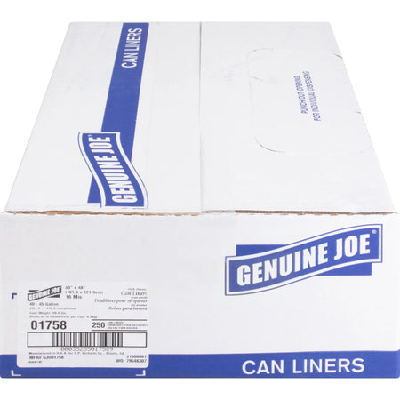 Genuine Joe High-density Can Liners - Large Size - 45 gal Capacity - 40’’ Width x 48’’ Length - 0.63 mil (16 Micron)