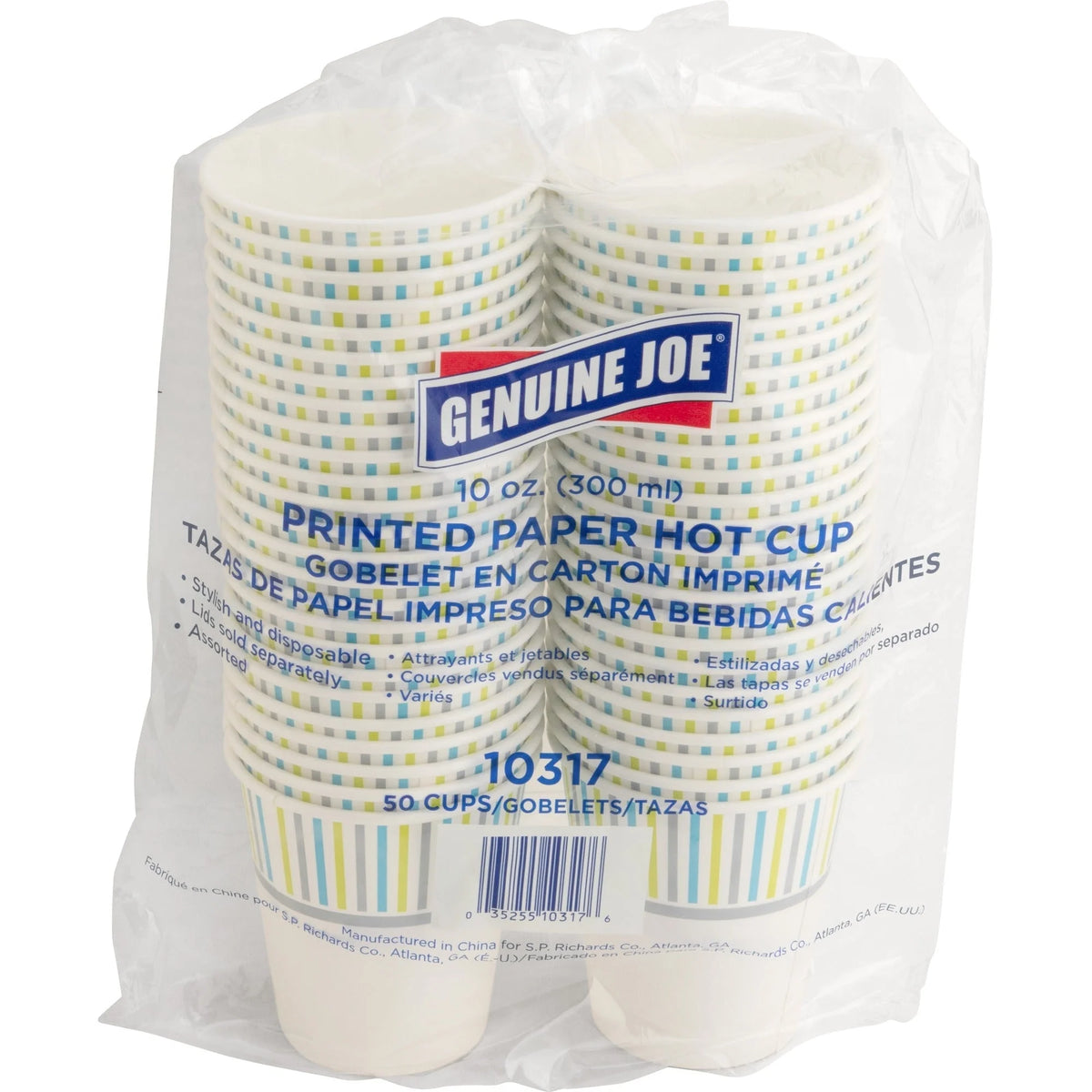 Genuine Joe Hot Beverage Cups - 10 oz Assorted Paper