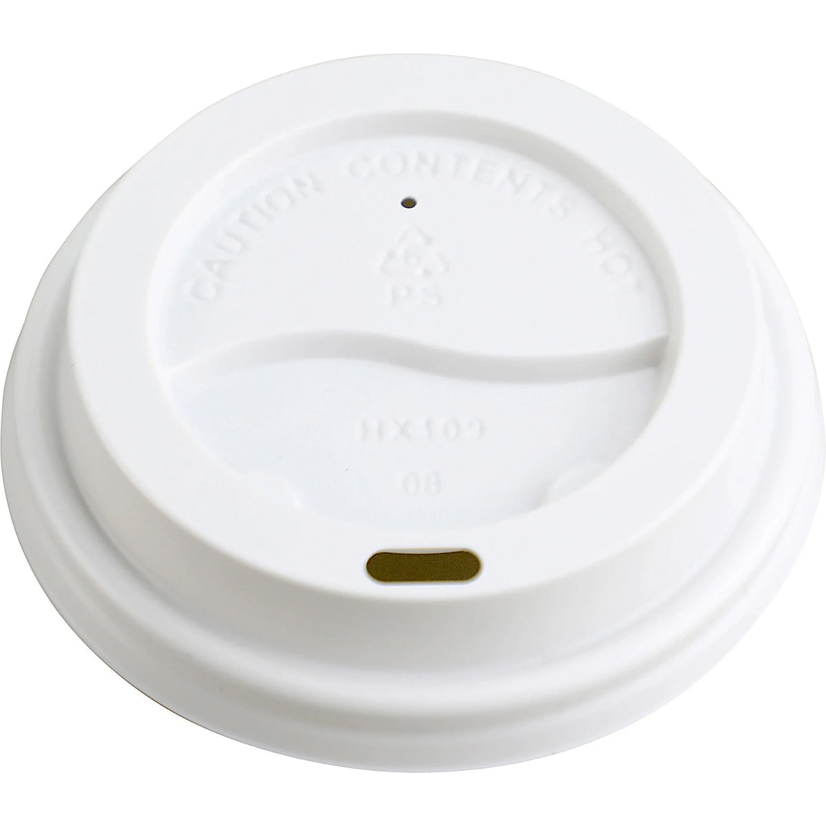Genuine Joe Hot Cup Lids: Raised Siphole White - 50/Pack - 20/Carton - Cups