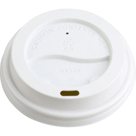 Genuine Joe Hot Cup Lids: Raised Siphole White - 50/Pack - Cups