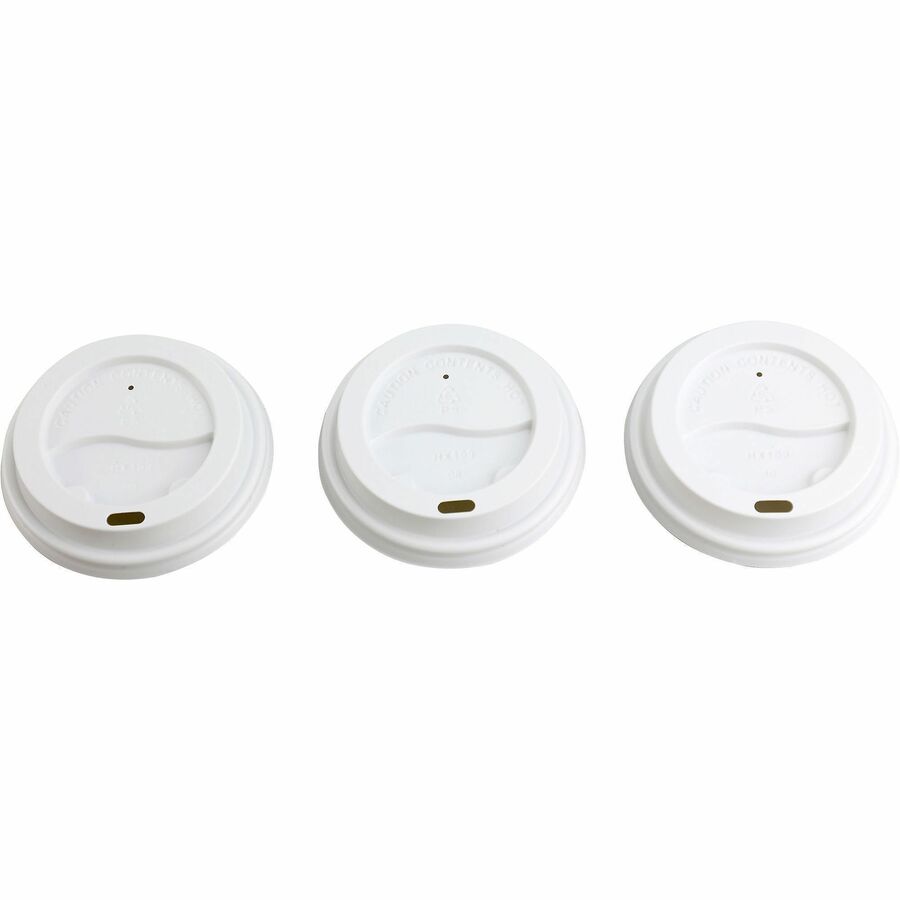 Genuine Joe Hot Cup Protective Lids - Polystyrene - White - 50 / Pack - Cups