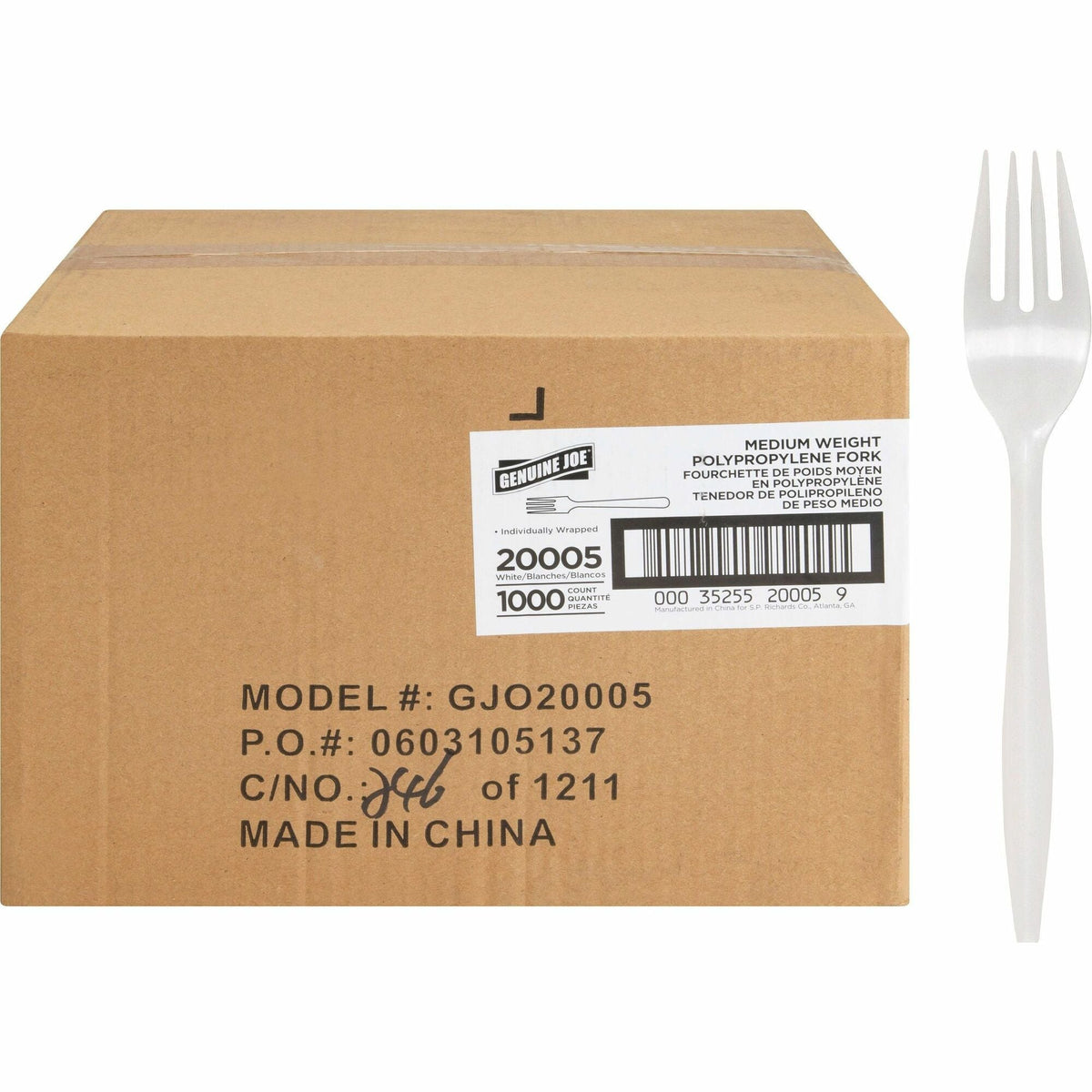 Genuine Joe Individually Wrapped Fork - 2000
